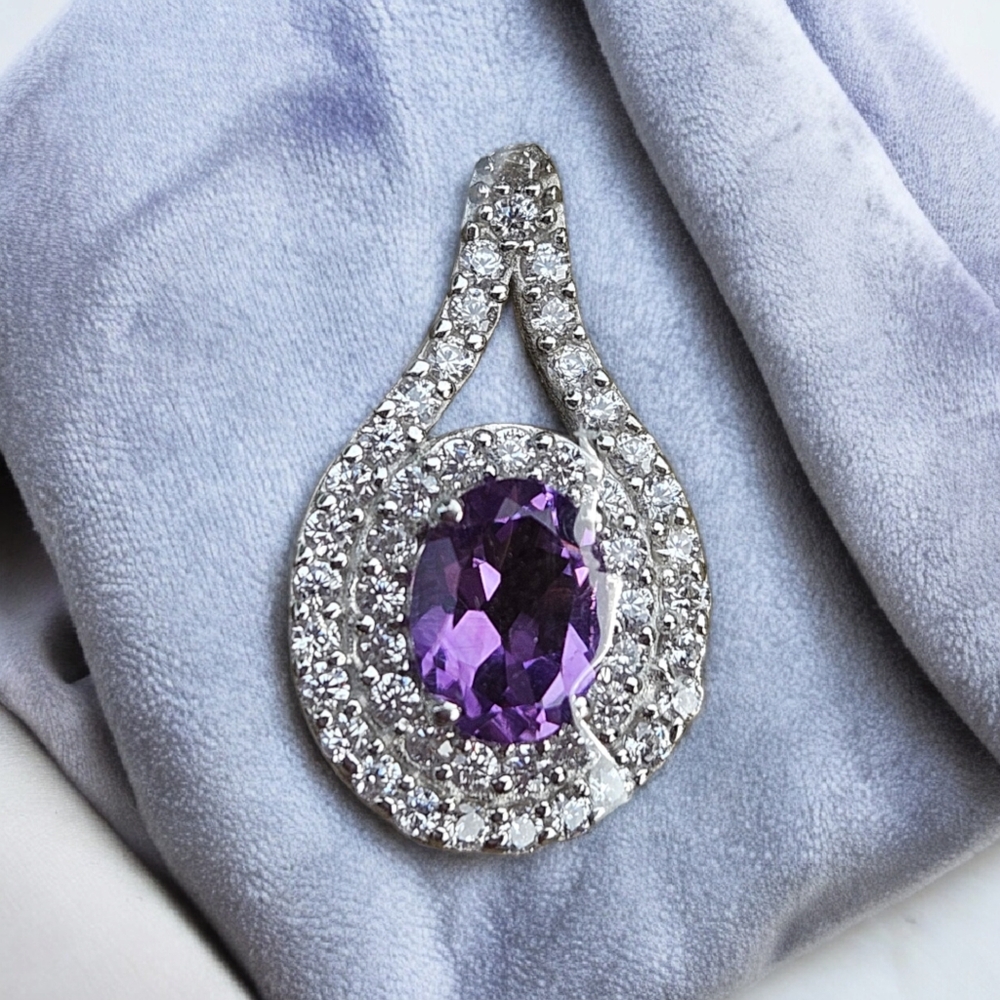 Tishavi Authentic Silver and Purple Necklace